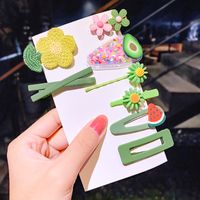 Korean  Children's Hair Clip Head Rope Set Candy Color Hairpin Side Clip Duckbill Clip Wholesale Nihaojewelry sku image 14
