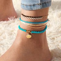 New Anklet Set Creative Cord Braided Rice Bead Shell Scallop Anklet 3 Piece Set sku image 1