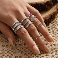 Fashion Popular Flower Love V-shaped Diamond Ring Multi-piece Wholesale Nihaojewelry sku image 2