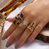 Fashion Popular Flower Love V-shaped Diamond Ring Multi-piece Wholesale Nihaojewelry sku image 4