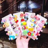 Korean Children's Hairpin Set Cloth-covered Hairpin Duckbill Clip Cartoon Side Clip Wholesale Nihaojewelry main image 4