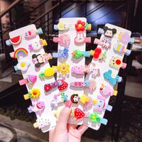 Korean Children's Hairpin Set Cloth-covered Hairpin Duckbill Clip Cartoon Side Clip Wholesale Nihaojewelry main image 6