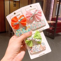 Korean  New Floral Bow Color Children's Princess Bb Clip Bangs Clip  Set main image 1