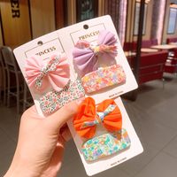 Korean  New Floral Bow Color Children's Princess Bb Clip Bangs Clip  Set main image 3