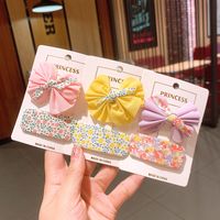 Korean  New Floral Bow Color Children's Princess Bb Clip Bangs Clip  Set main image 4