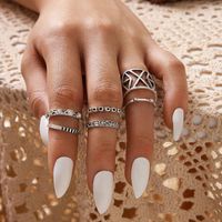 أزياء شعبية زهرة الحب V على شكل خاتم الماس متعددة قطعة الجملة Nihaojewelry main image 6