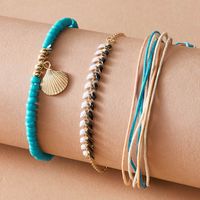 New Anklet Set Creative Cord Braided Rice Bead Shell Scallop Anklet 3 Piece Set main image 5