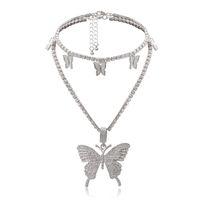 Fashion Creative New Glass Rhinestone Multilayer Necklace Simple Butterfly Necklace Wholesale Nihaojewelry main image 6