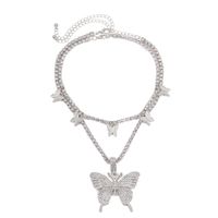 Mode Créatif Nouveau Verre Strass Multicouche Collier Simple Papillon Collier En Gros Nihaojewelry sku image 2