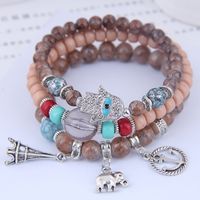 Bohemian Fatima's Eye Anchor Elephant Alloy Resin Beaded Multi-element Bracelets main image 2