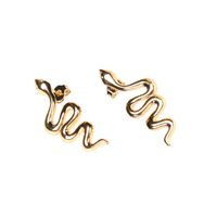 New  Snake-shaped  Animal Earrings Plating Real Gold Earrings Wholesale Nihaojewelry main image 3