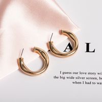 Korean New Retro C-shaped Earrings Fashion Trend Style Alloy Creative Semicircular Earrings Wholesale Nihaojewelry main image 6