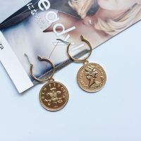 New Retro Coin C-shaped Gold Coin Tassel  Fashion Exquisite Earrings main image 5