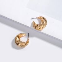 Korea Metal Hammered Simple Cool Style Earrings Wholesale Nihaojewelry main image 1