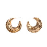 Korea Metal Hammered Simple Cool Style Earrings Wholesale Nihaojewelry main image 6