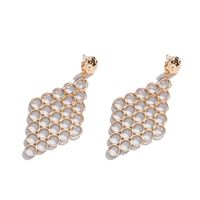 New Korean Geometric Diamond Honeycomb Circle Earrings Exaggerated Earrings Wholesale Nihaojewelry main image 6