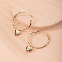 Oversized Hoop Earrings Korean Exaggerate Peach Heart Ear Jewelry Earrings Wholesale Nihaojewelry main image 1