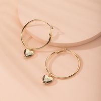 Oversized Hoop Earrings Korean Exaggerate Peach Heart Ear Jewelry Earrings Wholesale Nihaojewelry main image 2