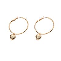 Oversized Hoop Earrings Korean Exaggerate Peach Heart Ear Jewelry Earrings Wholesale Nihaojewelry main image 6
