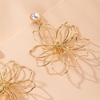 Korea Creative Design Earrings Artificial Pearls Exaggerated Flower Earrings Wholesale Nihaojewelry main image 2