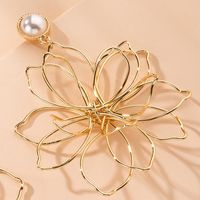 Korea Creative Design Earrings Artificial Pearls Exaggerated Flower Earrings Wholesale Nihaojewelry main image 5