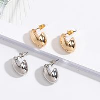 Korea Simple Texture Curved Water Drop Metal Wild Short Earrings For Women main image 1
