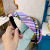 The New Style Of College Style Headband Simple And Cute Plaid Fabric Press Hair Headwear Wholesale Nihaojewelry main image 5