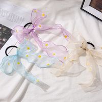 Korea Bowknot  Streamer Lace Little Daisy Cute Hair Scrunchies  Wholesale main image 1