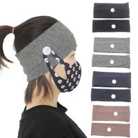 Fashion Sports Yoga Fitness Button Mask Anti-leaf Headband Solid Color Parent-child Couples Wholesale main image 1