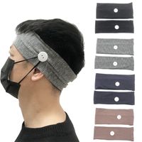 Fashion Sports Yoga Fitness Button Mask Anti-leaf Headband Solid Color Parent-child Couples Wholesale main image 3