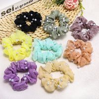 Korea New Lattice Nail Pearl Color Bright Hair Scrunchies Wholesale Nihaojewelry main image 1