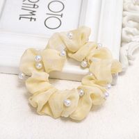Korea New Lattice Nail Pearl Color Bright Hair Scrunchies Wholesale Nihaojewelry main image 5
