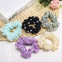 Korea New Lattice Nail Pearl Color Bright Hair Scrunchies Wholesale Nihaojewelry main image 4