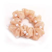 Korea New Lattice Nail Pearl Color Bright Hair Scrunchies Wholesale Nihaojewelry main image 3