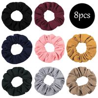 Large Intestine Hair Tie Fall Winter Simple Pure Color Knitted Hair Scrunchies  Wholesale Nihaojewelry main image 6