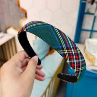 The New Style Of College Style Headband Simple And Cute Plaid Fabric Press Hair Headwear Wholesale Nihaojewelry sku image 4