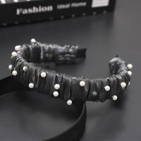 New  Lace Mesh Nails Pearl Wide-brimmed Headband Wholesale Nihaojewelry sku image 7