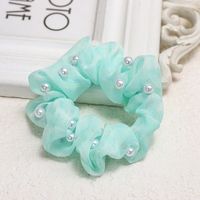 Korea New Lattice Nail Pearl Color Bright Hair Scrunchies Wholesale Nihaojewelry sku image 1
