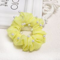 Korea New Lattice Nail Pearl Color Bright Hair Scrunchies Wholesale Nihaojewelry sku image 5