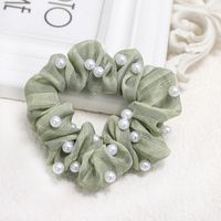 Korea New Lattice Nail Pearl Color Bright Hair Scrunchies Wholesale Nihaojewelry sku image 8