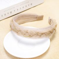 Korea Rhinestone Twist Braid Headband Pearlescent Organza Lace Headband Fabric Hairpin Wholesale Nihaojewelry sku image 1