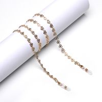 Non-slip Metal Glasses Rope Gold Non-fading Copper Chain Peach Heart Glasses Chain Wholesale Nihaojewelry sku image 1