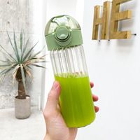 Simple Pop-lid Glass Heat-resistant Large-capacity Straw Cup For Pregnant Women Casual Trend Drinking Cup sku image 1