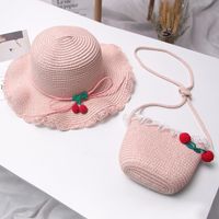 New Straw Hat Shoulder Bag Set Nihaojewelry Wholesale Small Fresh Children Cute Hat Bag Summer Girl Travel Match sku image 13