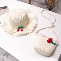 New Straw Hat Shoulder Bag Set Nihaojewelry Wholesale Small Fresh Children Cute Hat Bag Summer Girl Travel Match sku image 15