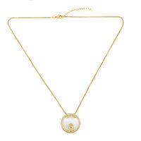 Fashion Jewelry Round Card Shell Love Necklace Diamond Pendant Couple Necklace Wholesale Nihaojewelry main image 5