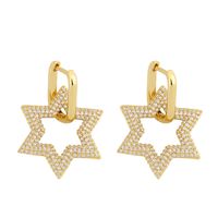 Fashion Popular Jewelry Diamond Pentagram Earrings Hip-hop Earrings  Wholesale Nihaojewelry main image 3