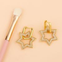 Fashion Popular Jewelry Diamond Pentagram Earrings Hip-hop Earrings  Wholesale Nihaojewelry main image 5