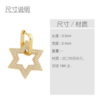 Fashion Popular Jewelry Diamond Pentagram Earrings Hip-hop Earrings  Wholesale Nihaojewelry main image 6