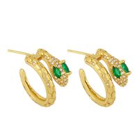 Fashion Jewelry Creative Snake Earrings Micro-set Zircon Simple Earrings  Wholesale Nihaojewelry main image 3